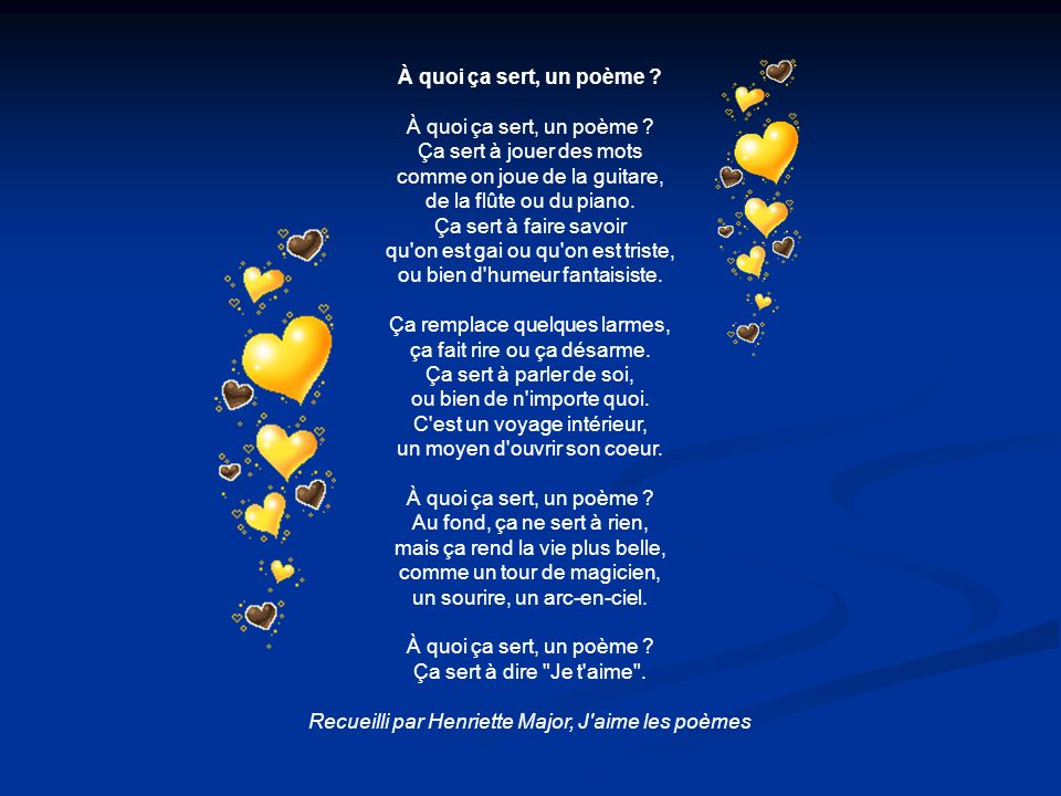 Poeme A Quoi Ca Sert