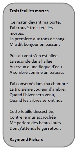 poeme 3 feuilles mortes