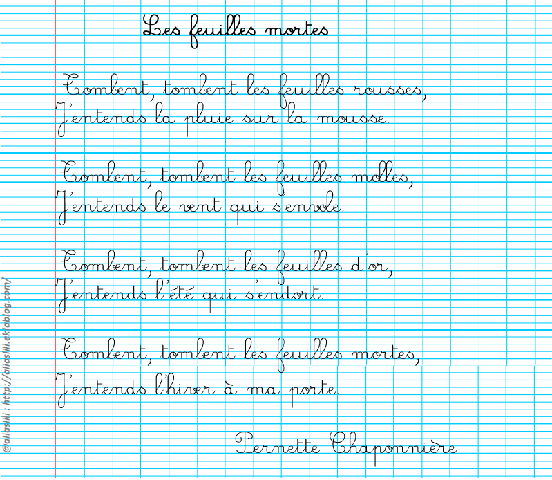 poeme 3 feuilles mortes