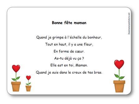 poeme bonne fete maman