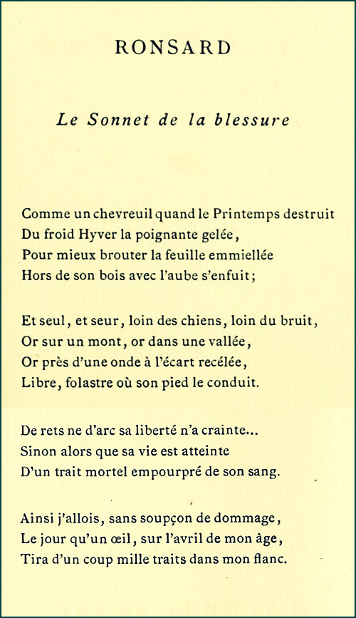 poeme de ronsard
