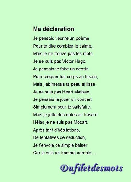 poeme emouvant d'amour