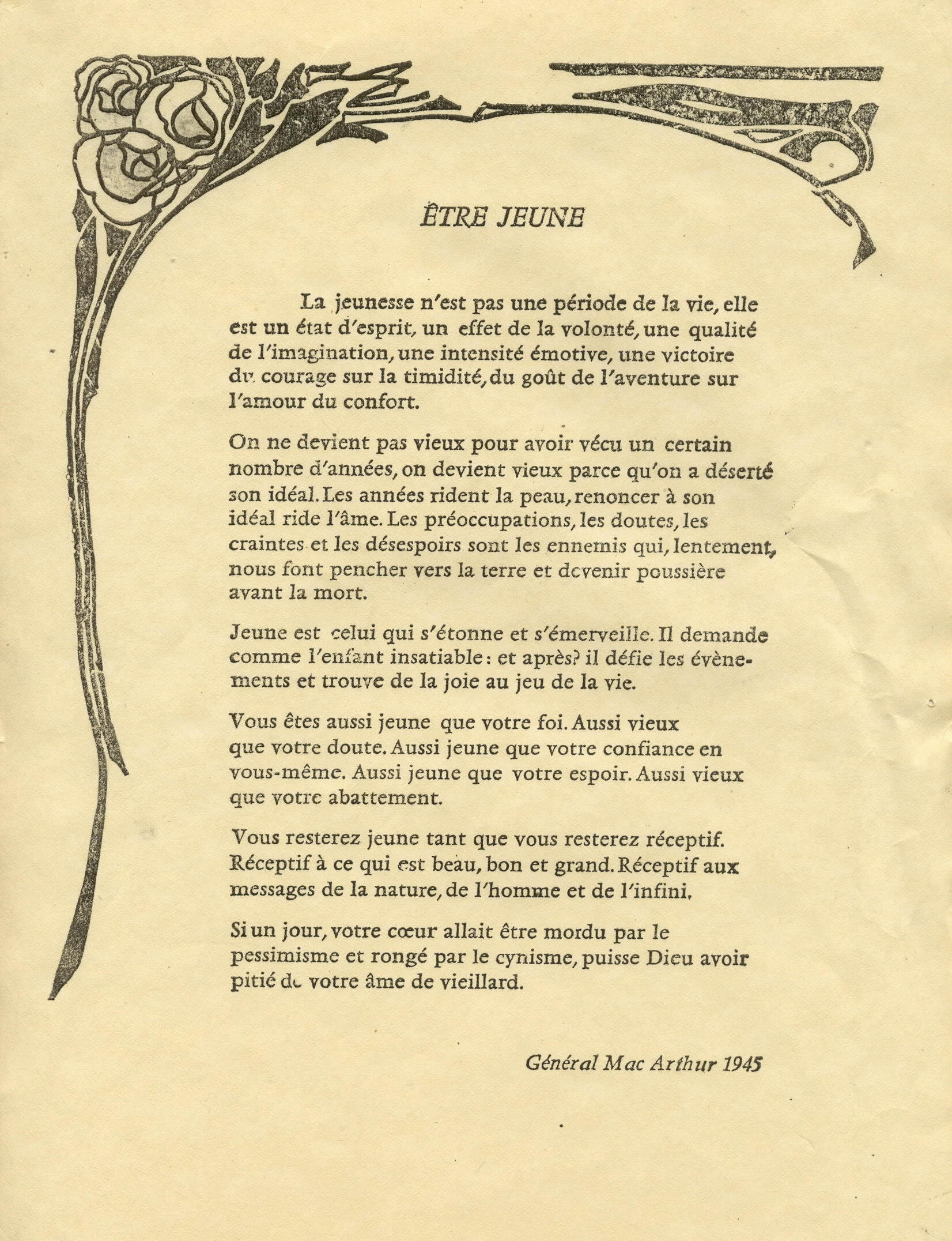 poeme etre jeune