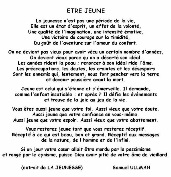 poeme etre jeune