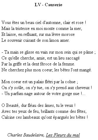 poeme fleur du mal
