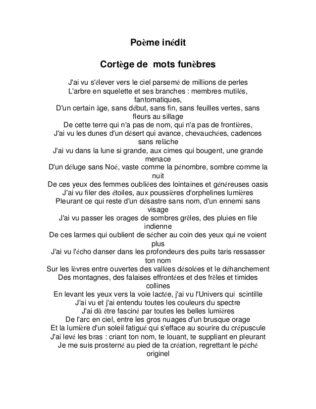 poeme funebre