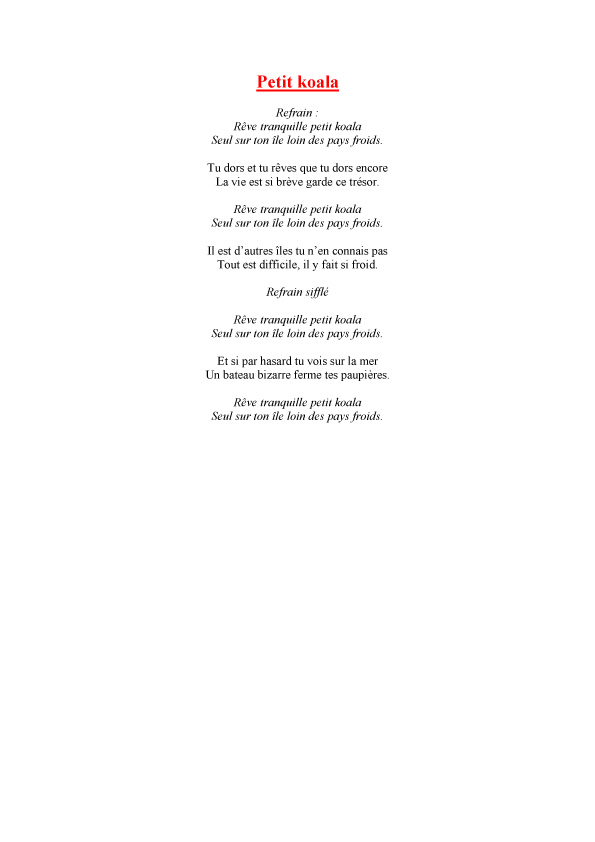 poeme koala