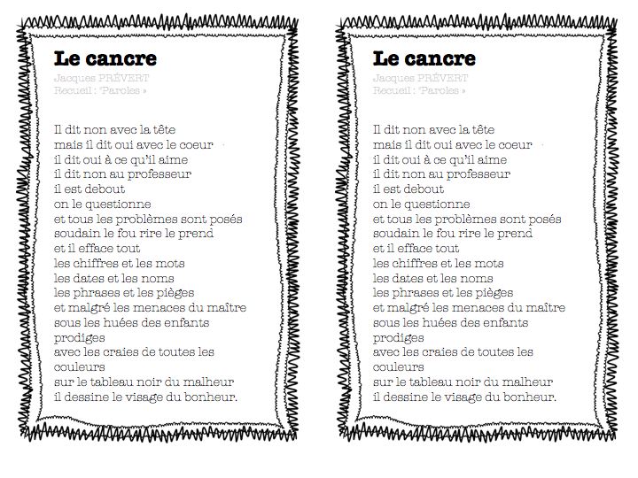poeme le cancre