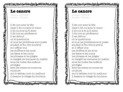 poeme le cancre
