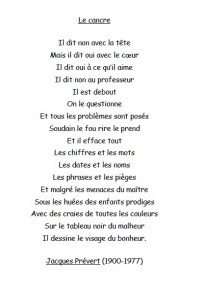 poeme le cancre