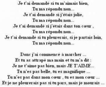 poeme m'aime tu vraiment