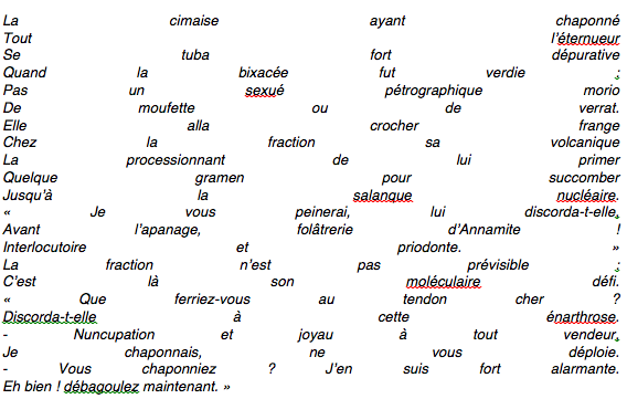poeme oulipo