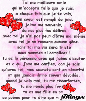 poeme pour sa meilleure amie