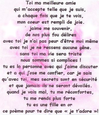 poeme pour sa meilleure amie