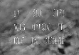 poeme un seul etre vous manque et tout est depeuple