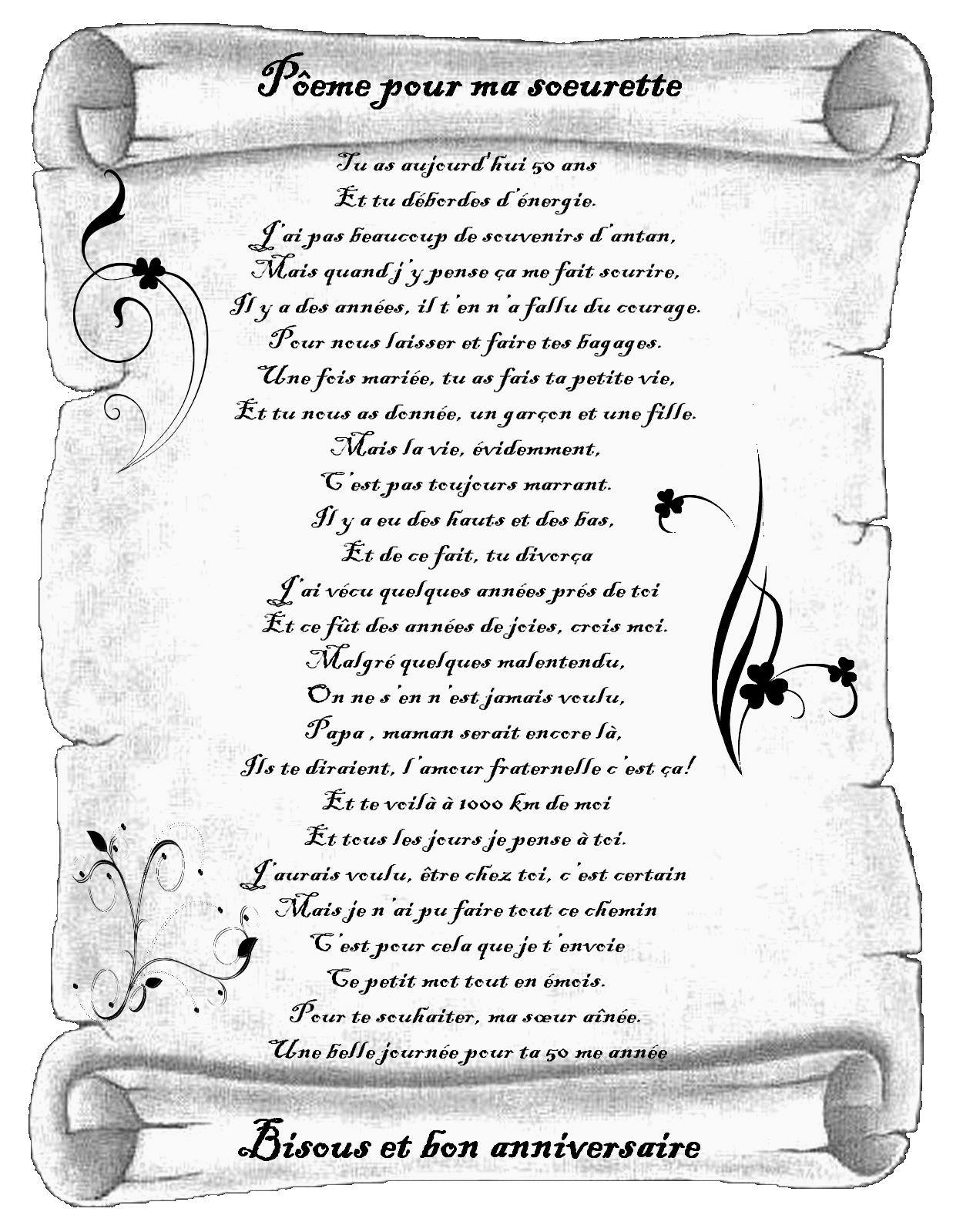 poesie 50 ans anniversaire