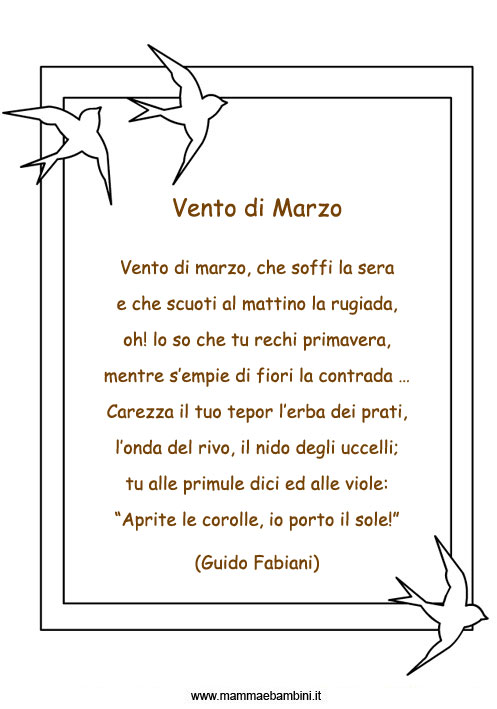 poesie 8 marzo per bambini