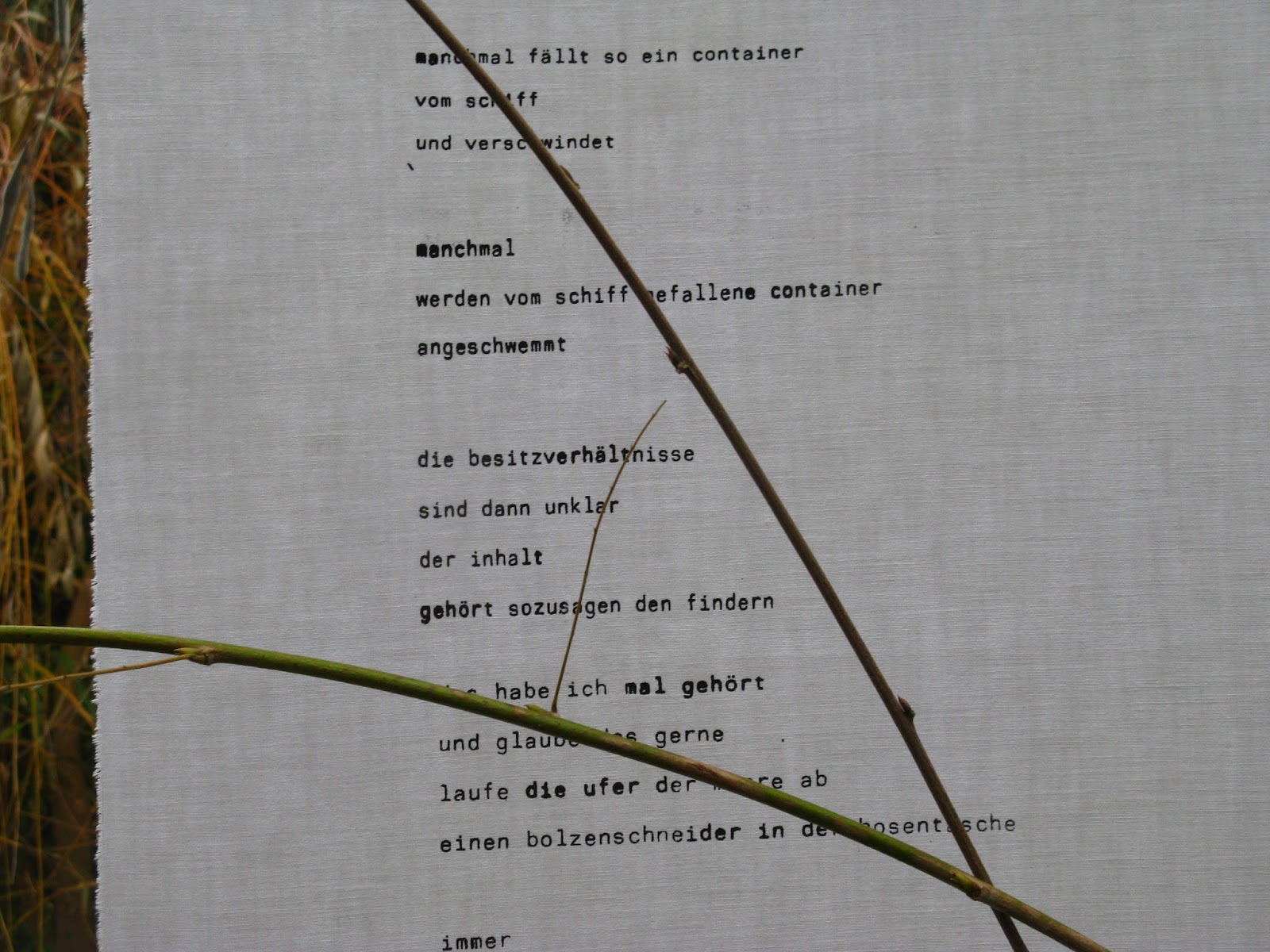 poesie am offentlichen baum