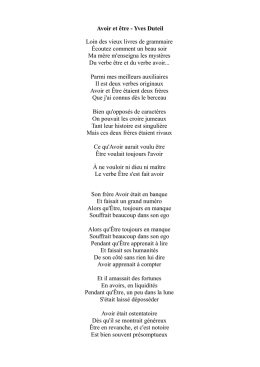 poesie avec etre et avoir