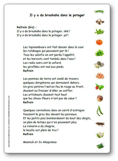 poesie dans mon potager