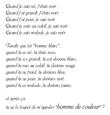 poesie homme de couleur