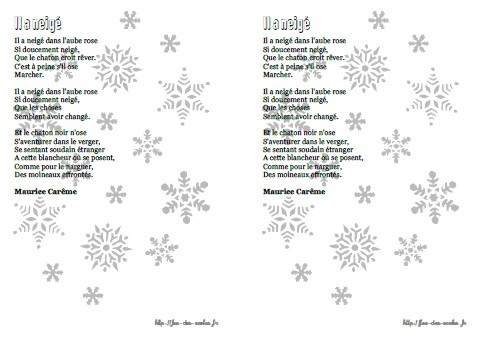 poesie il a neige