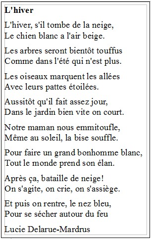 Poesie L hiver