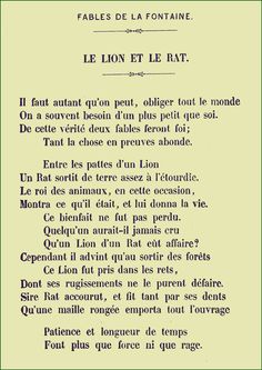 poesie le lion et le rat