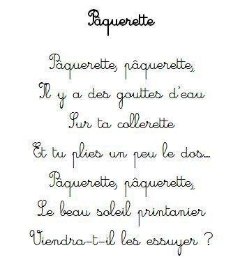 poesie paquerette