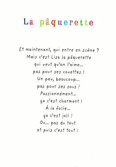 poesie paquerette