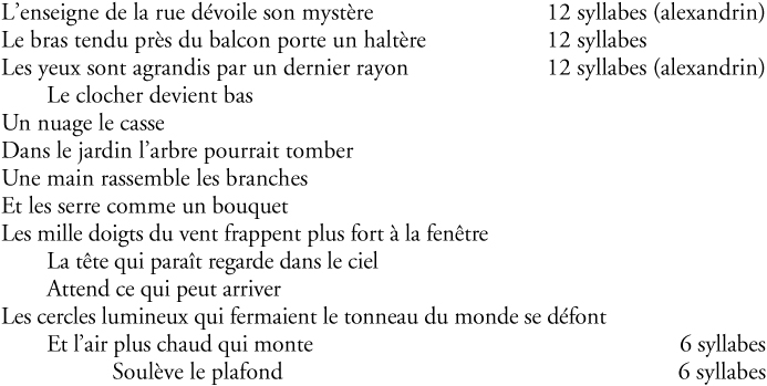 poesie vers 9 syllabes