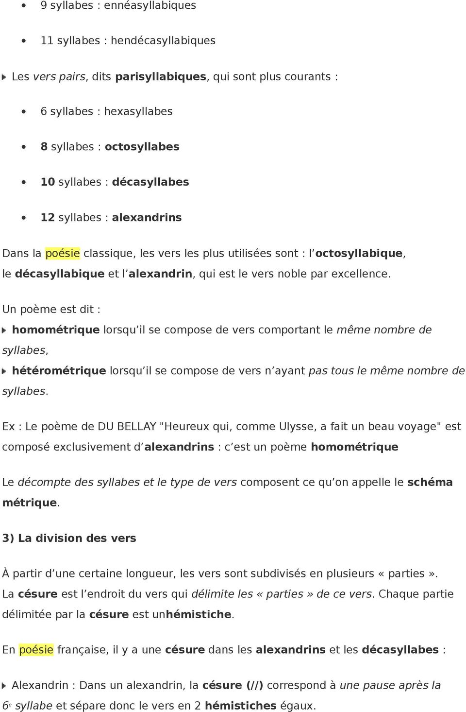 poesie vers 9 syllabes
